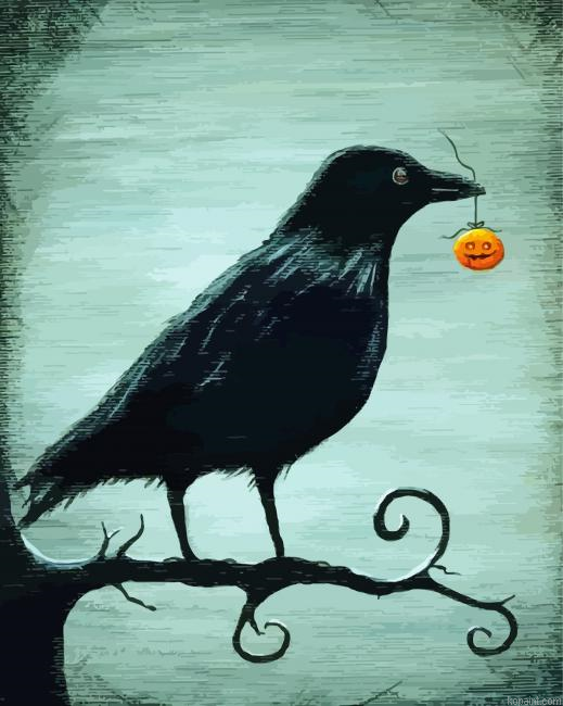 Aesthetic Halloween Ravens Painting By Numberss.png