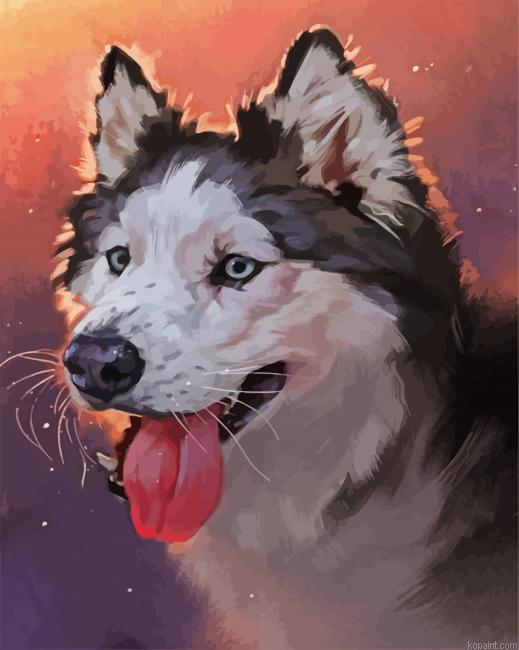 Aesthetic Husky Painting By Numberss.png