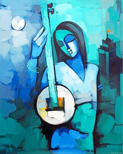 Aesthetic Indian Woman Painting By Numberss.png