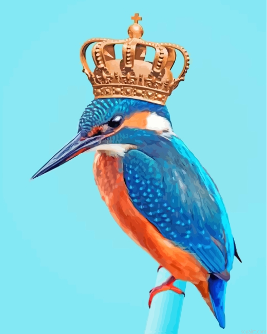 Aesthetic Kingfisher Painting By Numberss.png