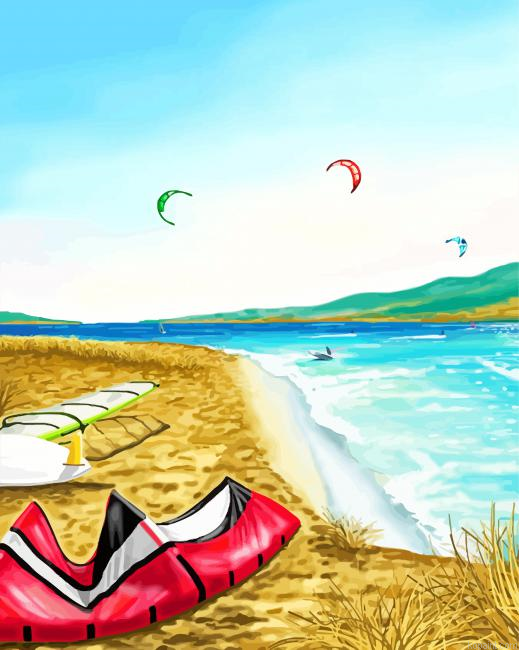 Aesthetic Kitesurfing Sport Painting By Numberss.png