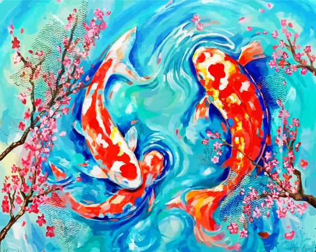 Aesthetic Koi Fish Painting By Numberss.png