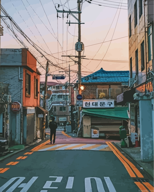 Aesthetic Korean Street Painting By Numberss.png
