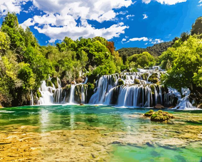 Aesthetic Krka National Park Croatia Painting By Numberss.png