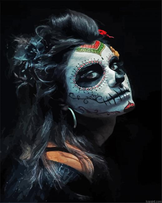 Aesthetic La Calavera Catrina Painting By Numberss.png
