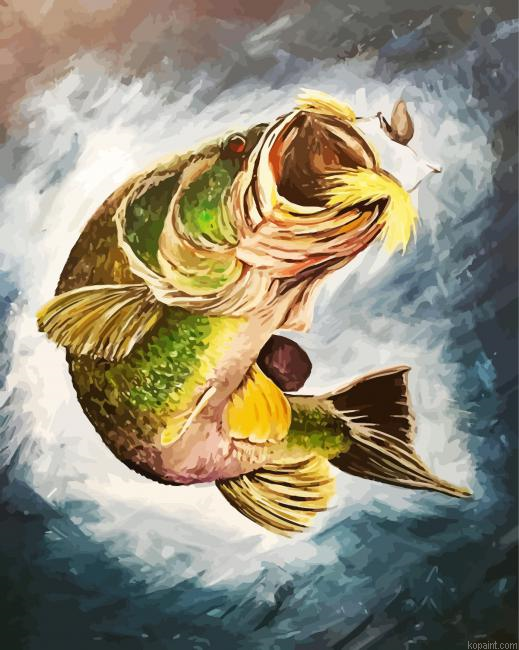 Aesthetic Largemouth Bass Painting By Numberss.png