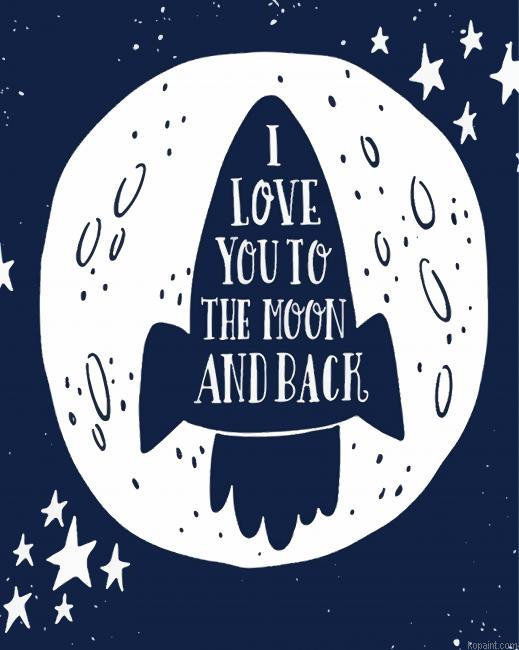 Aesthetic Love You To The Moon Painting By Numberss.png