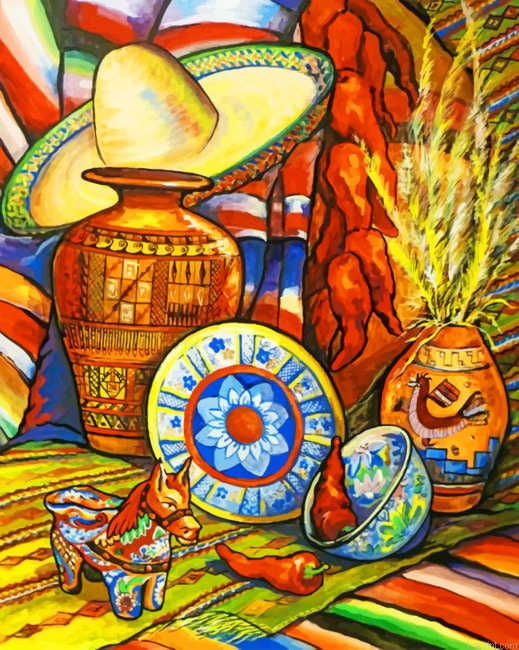 Aesthetic Mexican Decoration Painting By Numberss.png