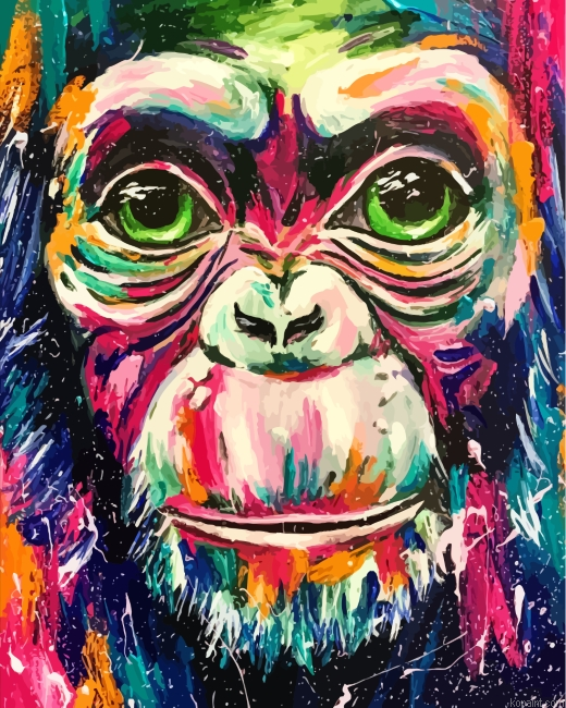 Aesthetic Monkey Painting By Numberss.png