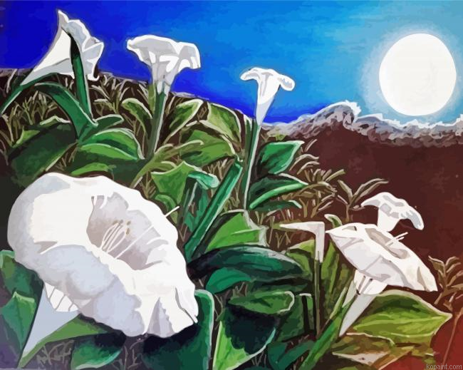 Aesthetic Moonflowers Art Painting By Numberss.png