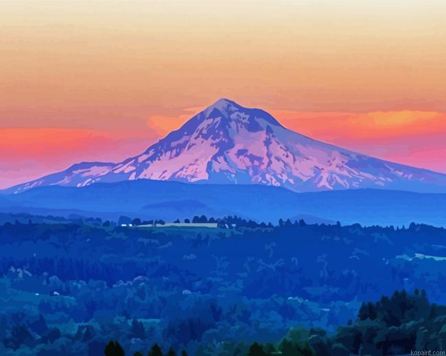 Aesthetic Mount Hood Landscape Painting By Numberss.png
