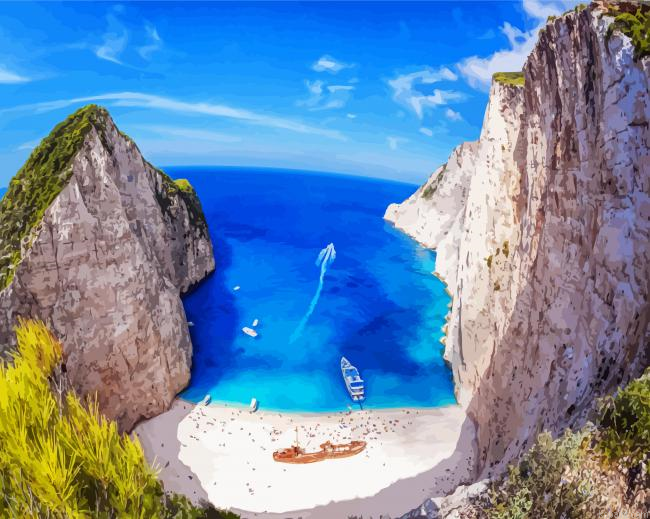 Aesthetic Navagio Zakynthos Painting By Numberss.png