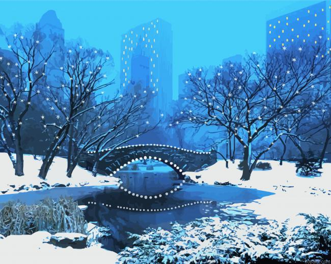 Aesthetic New York Winter Painting By Numberss.png