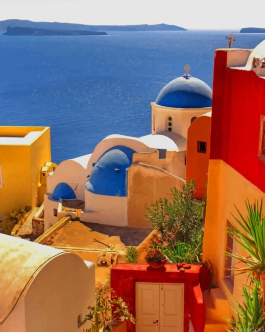 Aesthetic Oia Santorini New Painting By Numberss.png