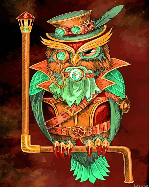 Aesthetic Owl Painting By Numberss.png
