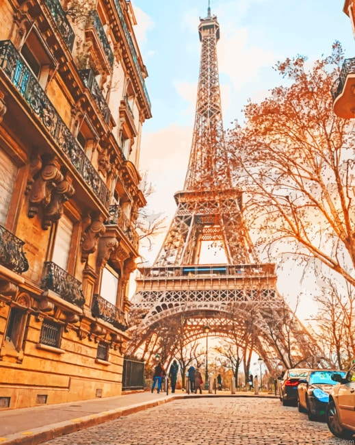 Aesthetic Paris Street New Painting By Numberss.png