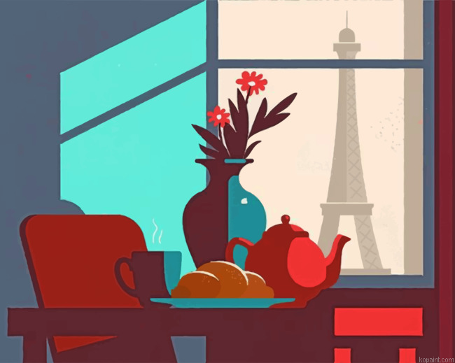 Aesthetic Parisian Breakfast Painting By Numberss.png
