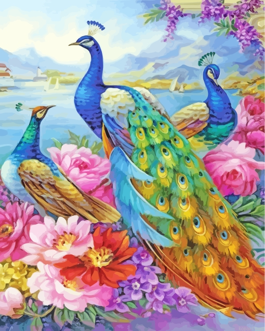 Aesthetic Peacocks Painting By Numberss.png