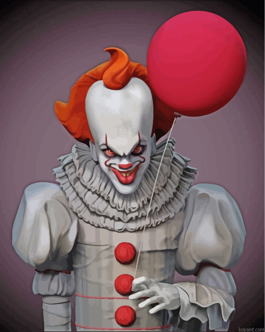 Aesthetic Pennywise Painting By Numberss.png