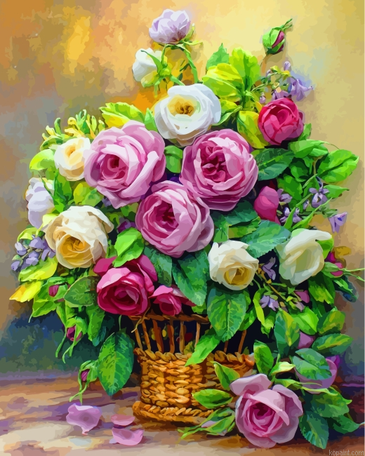 Aesthetic Pink And White Flowers Paint By Numbers