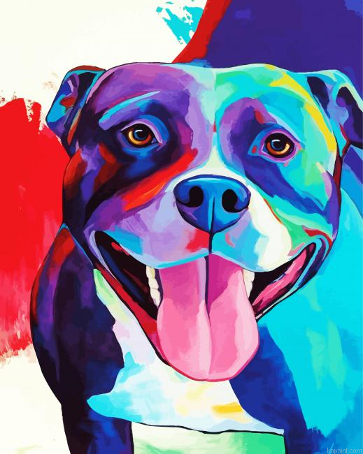 Aesthetic Pitbull Dog Painting By Numberss.png