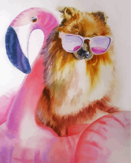 Aesthetic Pomeranian Painting By Numberss.png