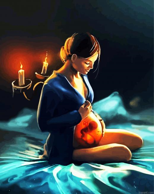 Aesthetic Pregnant Woman Paint By Numbers.png