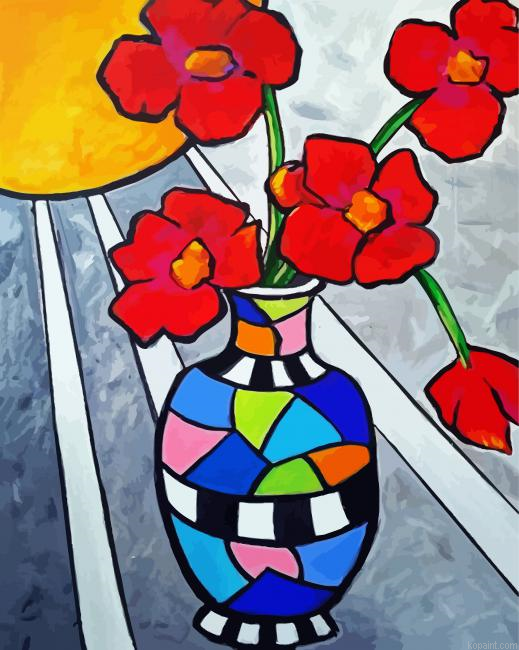 Aesthetic Red Flowers Paint By Numbers.png