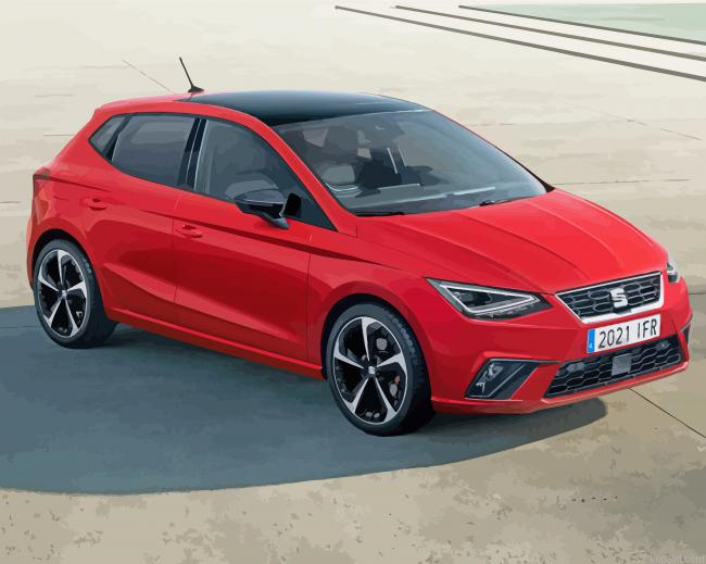 Aesthetic Red Ibiza Car Painting By Numberss.png
