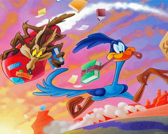 Aesthetic Roadrunner Cartoon Painting By Numberss.png