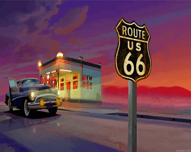 Aesthetic Route 66 Painting By Numberss.png