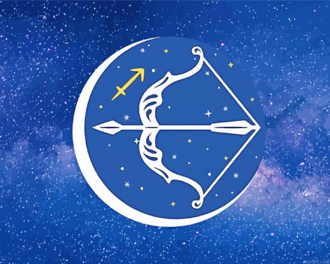 Aesthetic Sagittarius Sign Painting By Numberss.png