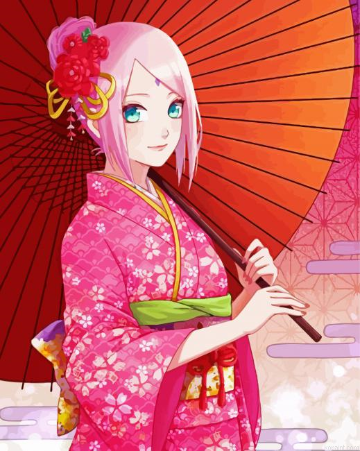 Aesthetic Sakura Haruno Paint By Numbers