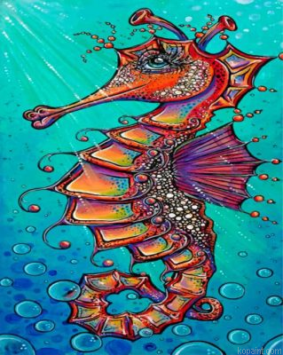 Aesthetic Seahorse Painting By Numberss.png