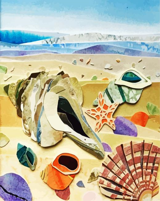 Aesthetic Seashells Painting By Numberss.png