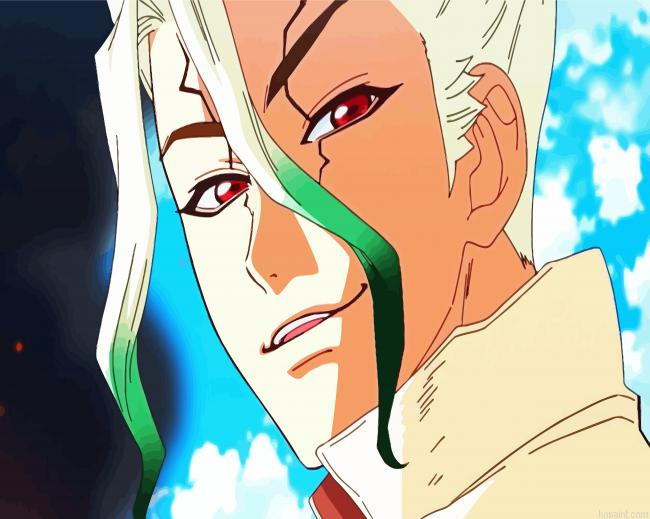 Aesthetic Senku Ishigami Dr Stone Painting By Numberss.png