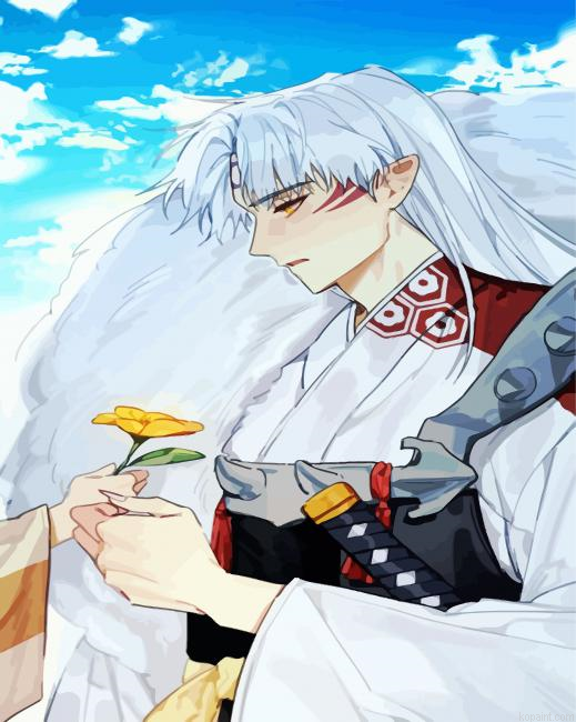Aesthetic Sesshomaru Inuyasha Anime Painting By Numberss.png