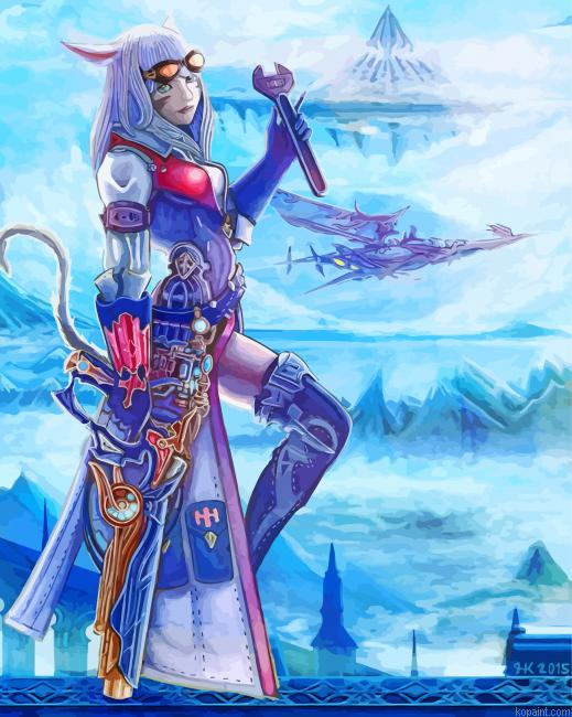 Aesthetic Shadowbringers Character Painting By Numberss.png