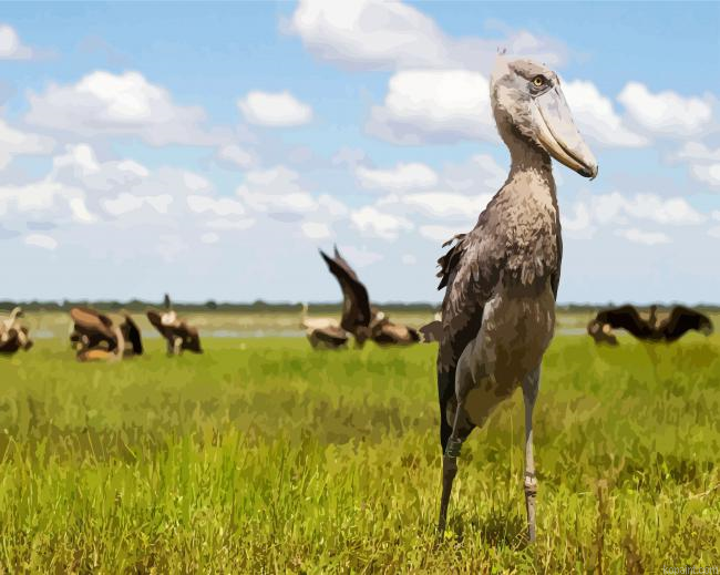Aesthetic Shoebill Painting By Numberss.png