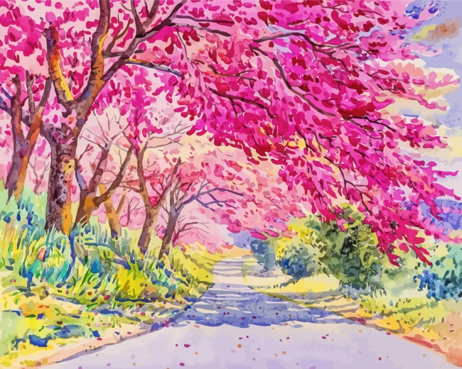 Aesthetic Spring Forest Painting By Numberss.png