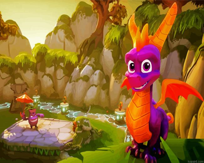 Aesthetic Spyro Paint by Numbers