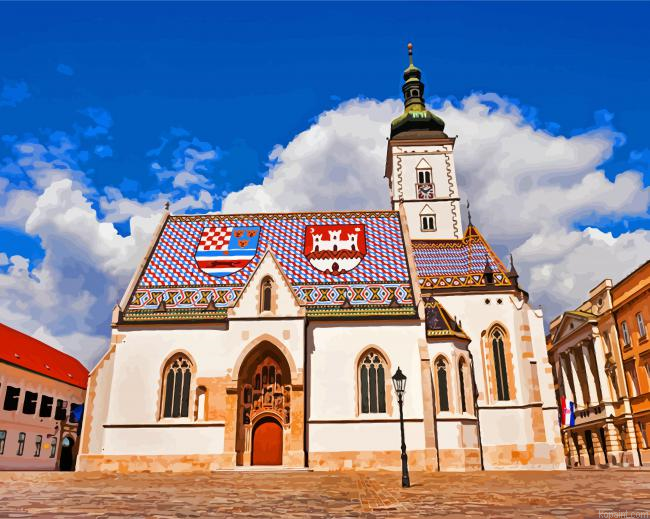 Aesthetic St Mark S Church Zagreb Paint By Numbers.png