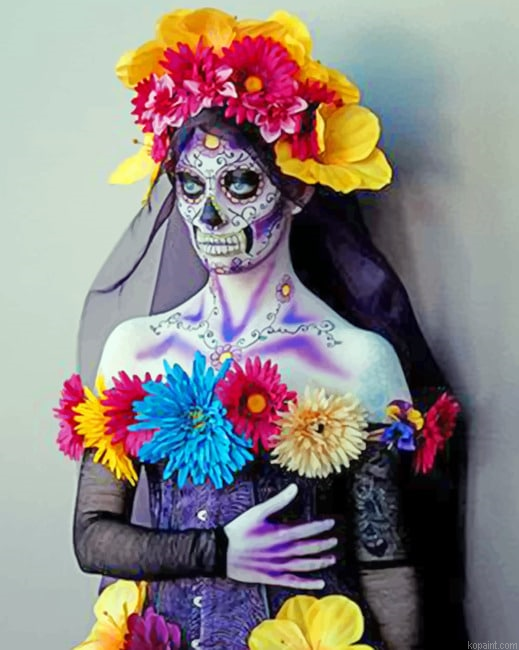 Aesthetic Sugar Skull Women Painting By Numberss.png