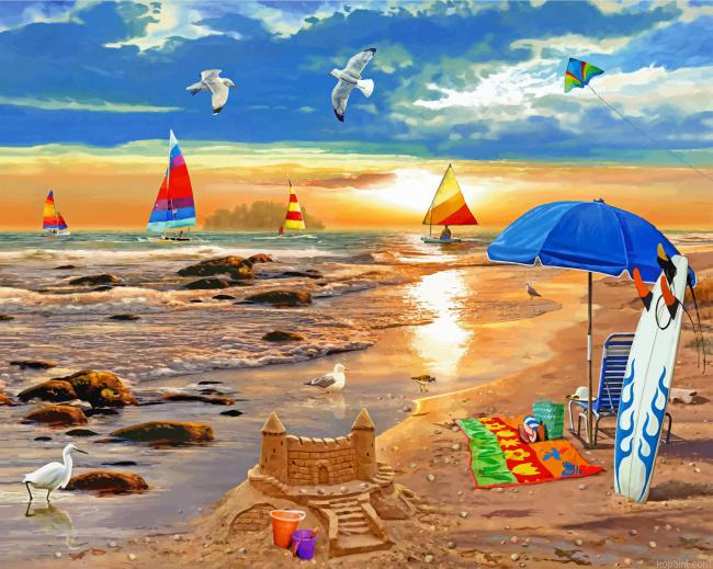 Aesthetic Summer Time Painting By Numberss.png