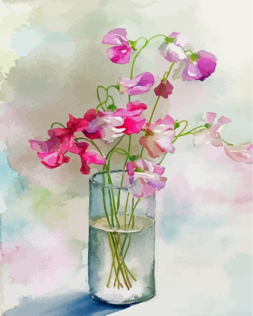 Aesthetic Sweet Peas Painting By Numberss.png