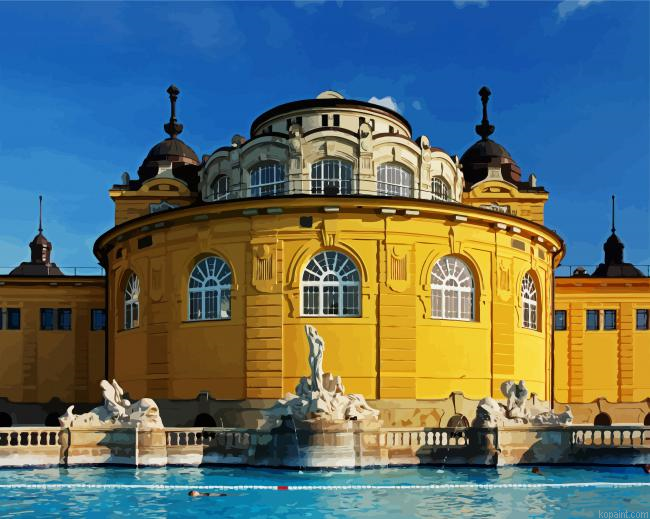 Aesthetic Szechenyi Thermal Bath Budapest Paint By Numbers.png