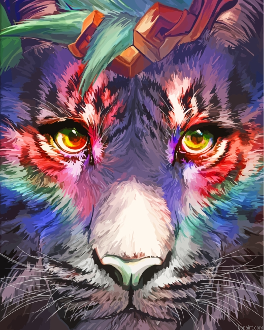 Aesthetic Tiger Painting By Numberss.png