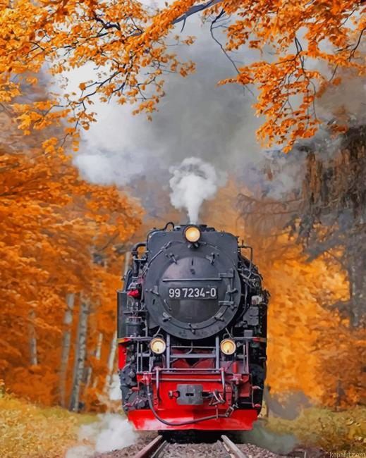 Aesthetic Train New Painting By Numberss.png