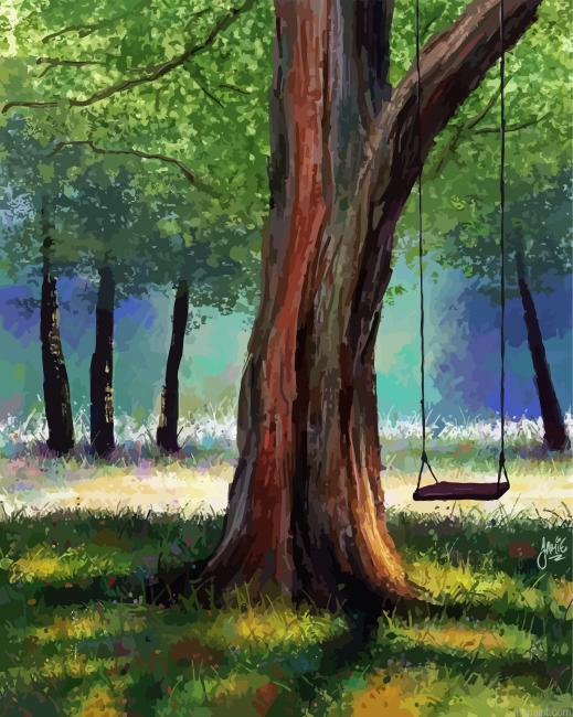 Aesthetic Tree Swing Painting By Numberss.png