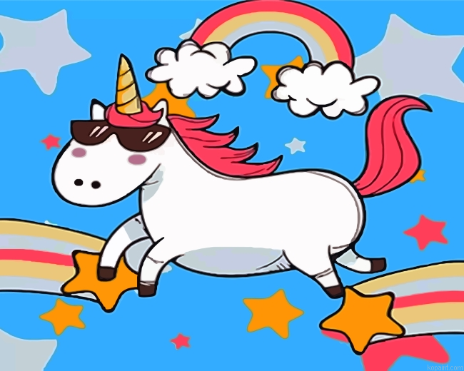 Aesthetic Unicorn Painting By Numberss.png